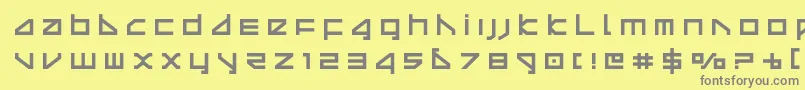 deltaraytitle-Schriftart – Graue Schriften auf gelbem Hintergrund