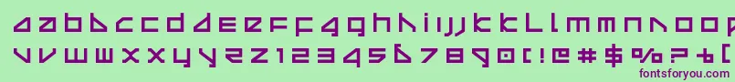 deltaraytitle-Schriftart – Violette Schriften auf grünem Hintergrund