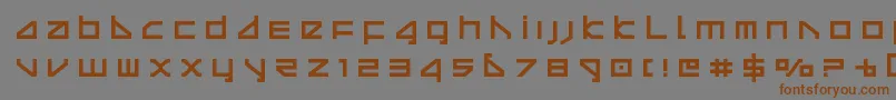 フォントdeltaraytitle – 茶色の文字が灰色の背景にあります。