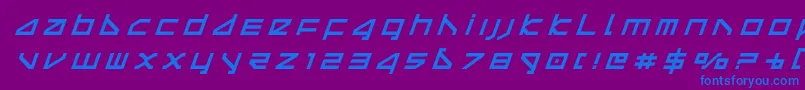 deltaraytitleital-Schriftart – Blaue Schriften auf violettem Hintergrund