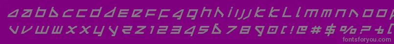 フォントdeltaraytitleital – 紫の背景に灰色の文字