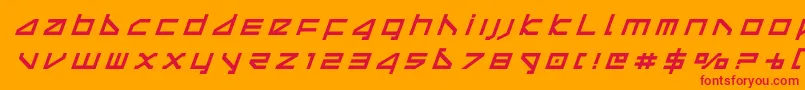 フォントdeltaraytitleital – オレンジの背景に赤い文字