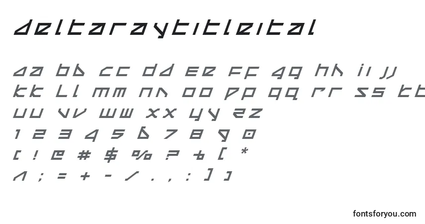 Czcionka Deltaraytitleital (124916) – alfabet, cyfry, specjalne znaki