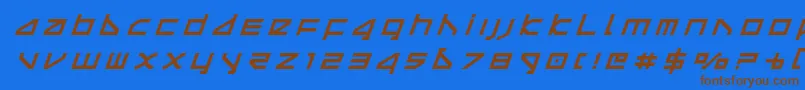 deltaraytitleital Font – Brown Fonts on Blue Background
