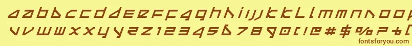 deltaraytitleital Font – Brown Fonts on Yellow Background
