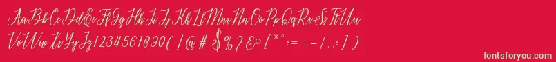 フォントdelthami – 赤い背景に緑の文字