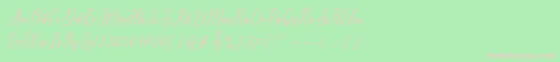 delthami Font – Pink Fonts on Green Background