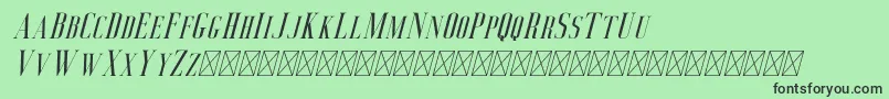 Fonte Deluce Italic – fontes pretas em um fundo verde