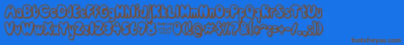 ComicWhiteRabbitDemo Font – Brown Fonts on Blue Background