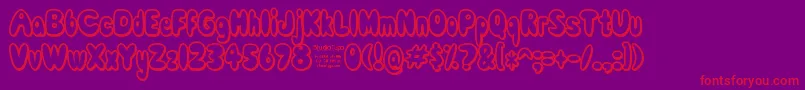 ComicWhiteRabbitDemo Font – Red Fonts on Purple Background