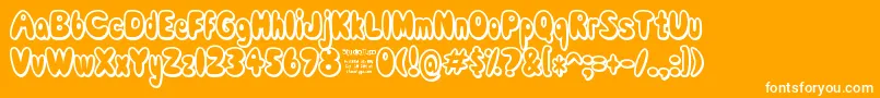 ComicWhiteRabbitDemo-Schriftart – Weiße Schriften auf orangefarbenem Hintergrund