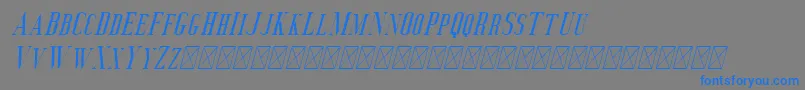 Deluce Italic-Schriftart – Blaue Schriften auf grauem Hintergrund