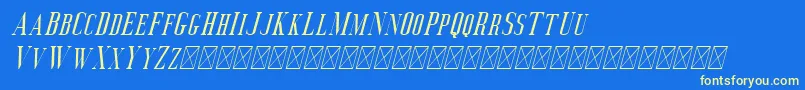 フォントDeluce Italic – 黄色の文字、青い背景