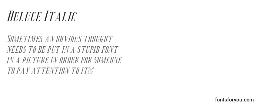 Review of the Deluce Italic (124920) Font