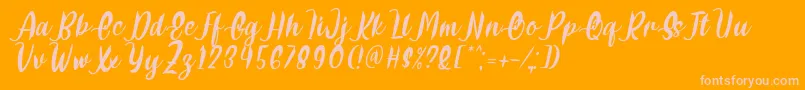 Fonte Delumba Italic Font by 7NTypes – fontes rosa em um fundo laranja