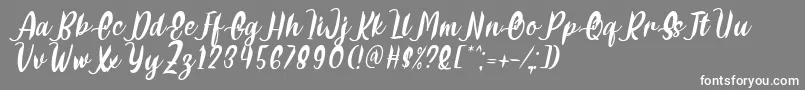 Fonte Delumba Italic Font by 7NTypes – fontes brancas em um fundo cinza