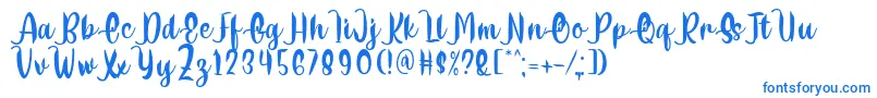 Delumba Regular Font by 7NTypes-Schriftart – Blaue Schriften auf weißem Hintergrund