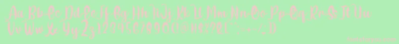 Delumba Regular Font by 7NTypes Font – Pink Fonts on Green Background