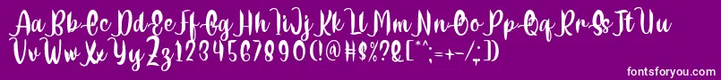 Delumba Regular Font by 7NTypes-Schriftart – Weiße Schriften auf violettem Hintergrund