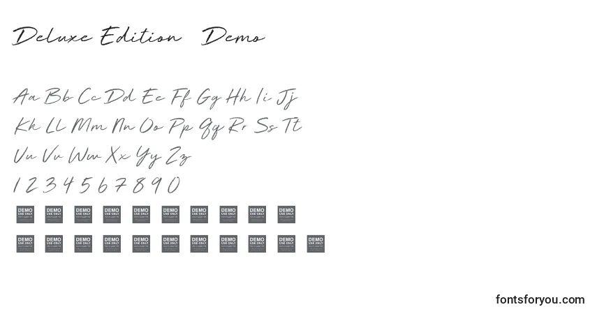Schriftart Deluxe Edition   Demo – Alphabet, Zahlen, spezielle Symbole
