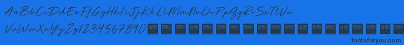 Deluxe Edition   Demo Font – Black Fonts on Blue Background