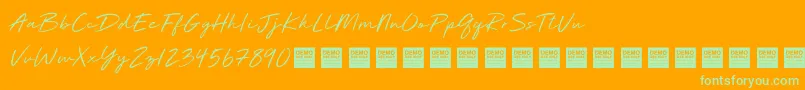 Deluxe Edition   Demo Font – Green Fonts on Orange Background