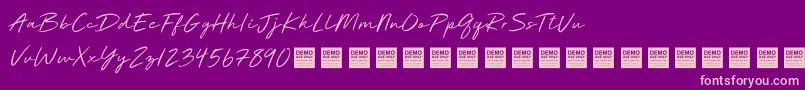 Deluxe Edition   Demo Font – Pink Fonts on Purple Background