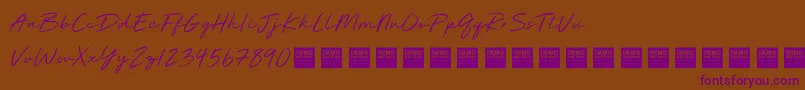 Deluxe Edition   Demo Font – Purple Fonts on Brown Background