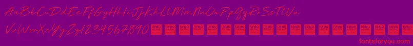 Deluxe Edition   Demo Font – Red Fonts on Purple Background