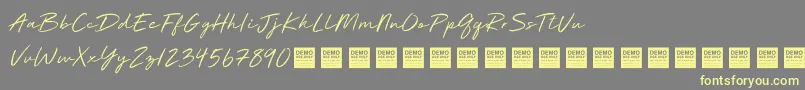 Deluxe Edition   Demo Font – Yellow Fonts on Gray Background