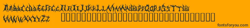 Czcionka DEMED    – czarne czcionki na pomarańczowym tle