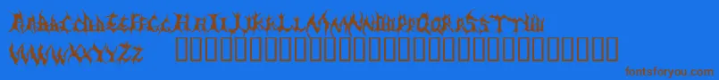 DEMED   -fontti – ruskeat fontit sinisellä taustalla