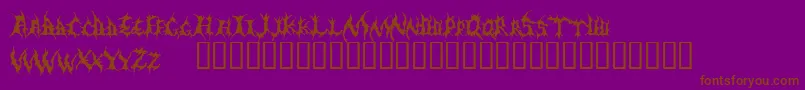Fonte DEMED    – fontes marrons em um fundo roxo