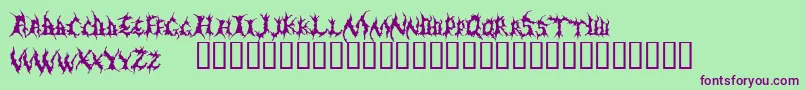 DEMED   -Schriftart – Violette Schriften auf grünem Hintergrund