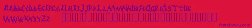 DEMED    Font – Purple Fonts on Red Background