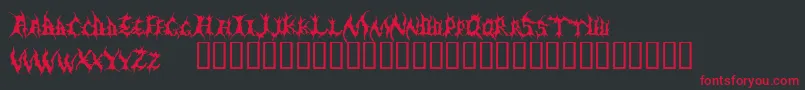 フォントDEMED    – 黒い背景に赤い文字