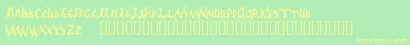 DEMED   -fontti – keltaiset fontit vihreällä taustalla
