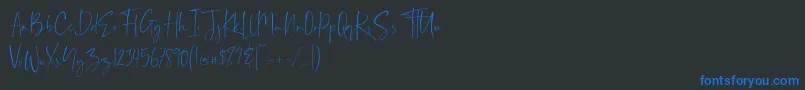 Demo Balnes Font – Blue Fonts on Black Background