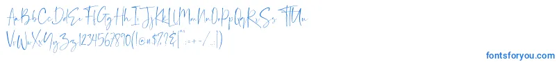 Demo Balnes-Schriftart – Blaue Schriften auf weißem Hintergrund