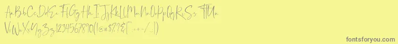Шрифт Demo Balnes – серые шрифты на жёлтом фоне