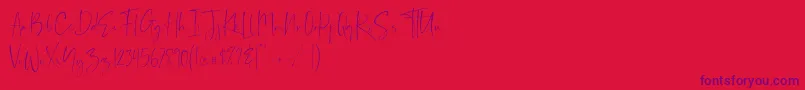 Demo Balnes Font – Purple Fonts on Red Background