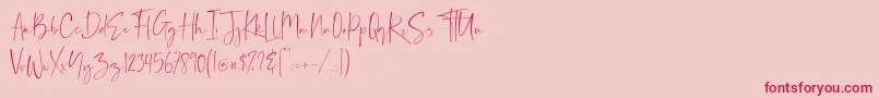 Шрифт Demo Balnes – красные шрифты на розовом фоне