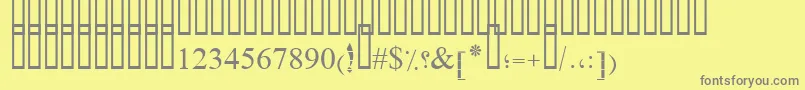 PtSimpleBoldRuled-Schriftart – Graue Schriften auf gelbem Hintergrund