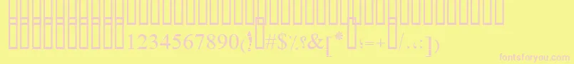 Шрифт PtSimpleBoldRuled – розовые шрифты на жёлтом фоне