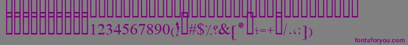 フォントPtSimpleBoldRuled – 紫色のフォント、灰色の背景