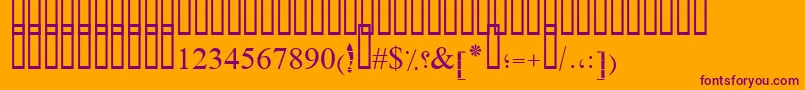 PtSimpleBoldRuled-fontti – violetit fontit oranssilla taustalla
