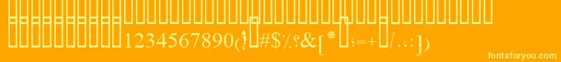 PtSimpleBoldRuled-Schriftart – Gelbe Schriften auf orangefarbenem Hintergrund