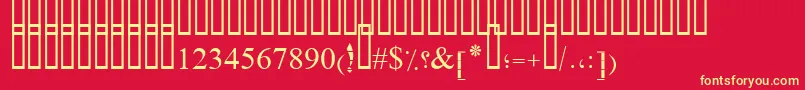 PtSimpleBoldRuled Font – Yellow Fonts on Red Background