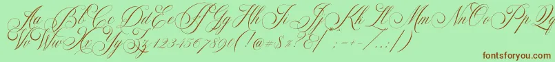 Demo Glaston Font – Brown Fonts on Green Background