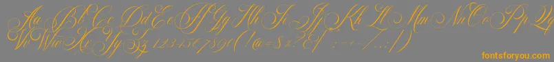 Demo Glaston-Schriftart – Orangefarbene Schriften auf grauem Hintergrund